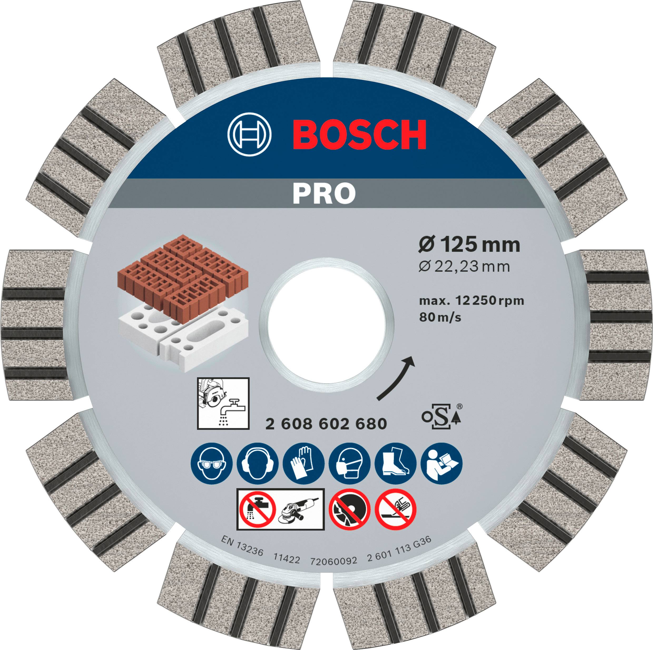 Bosch Accessories 2608602680 Diamanttrennscheibe Durchmesser 125mm 1St.