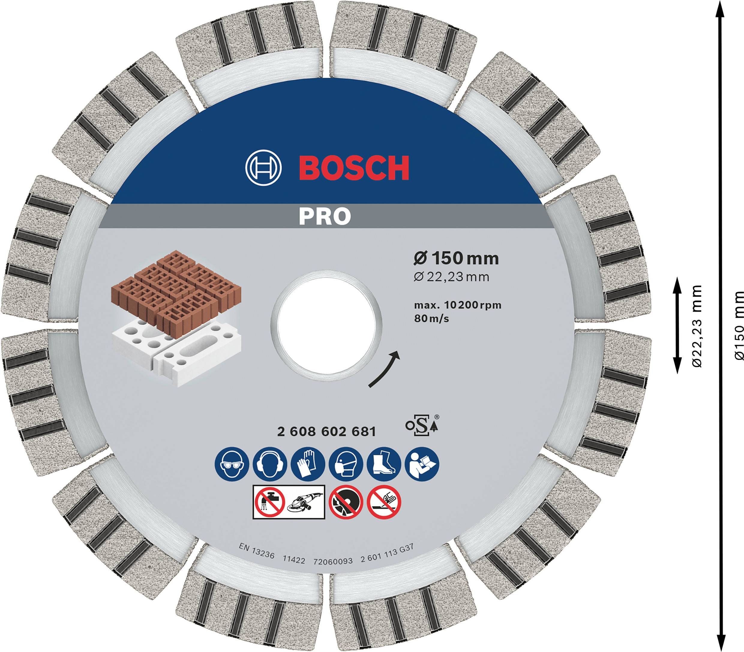 Bosch Accessories 2608602681 Diamanttrennscheibe Durchmesser 150mm 1St.