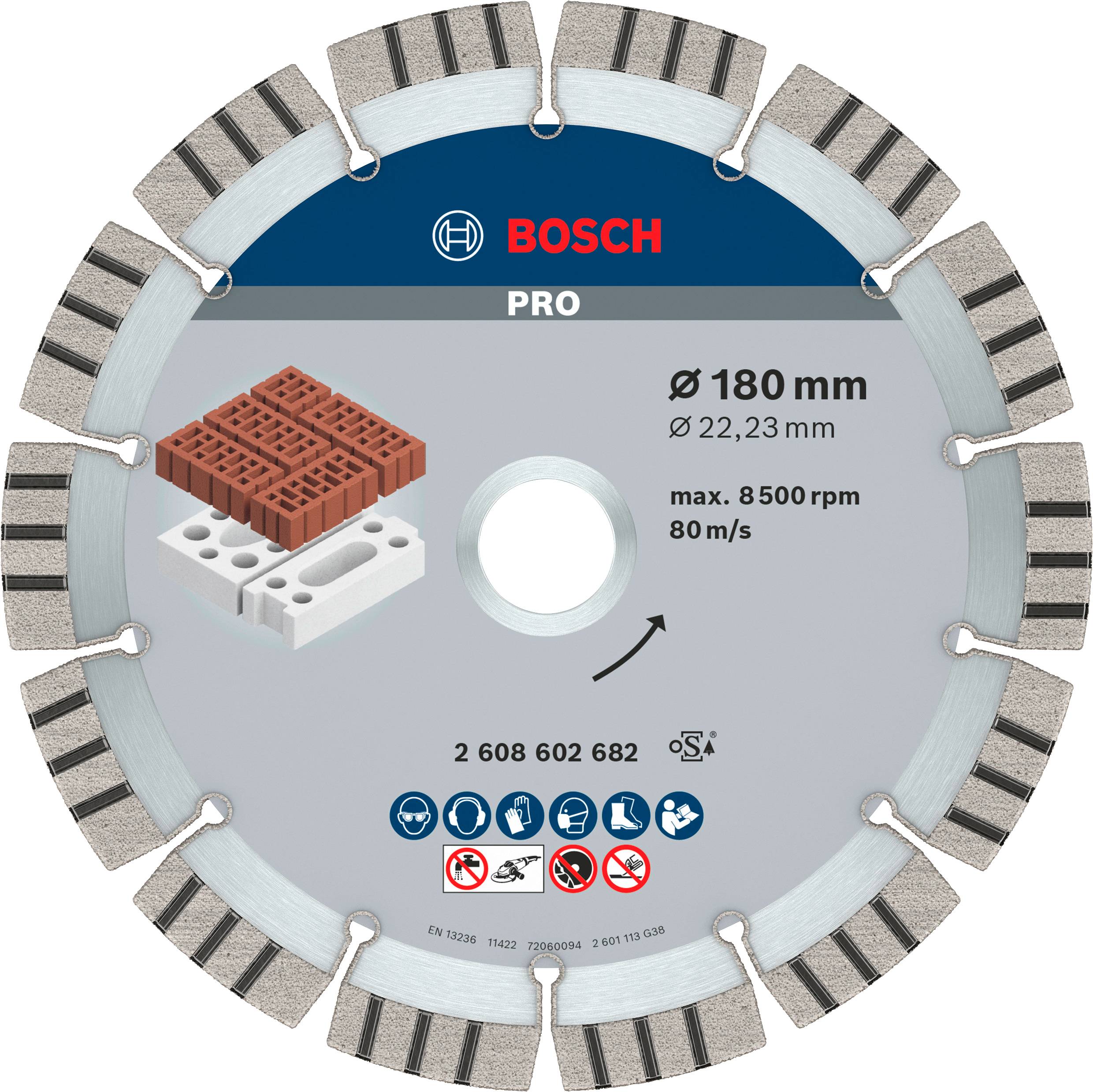 Bosch Accessories 2608602682 Diamanttrennscheibe Durchmesser 180mm 1St.