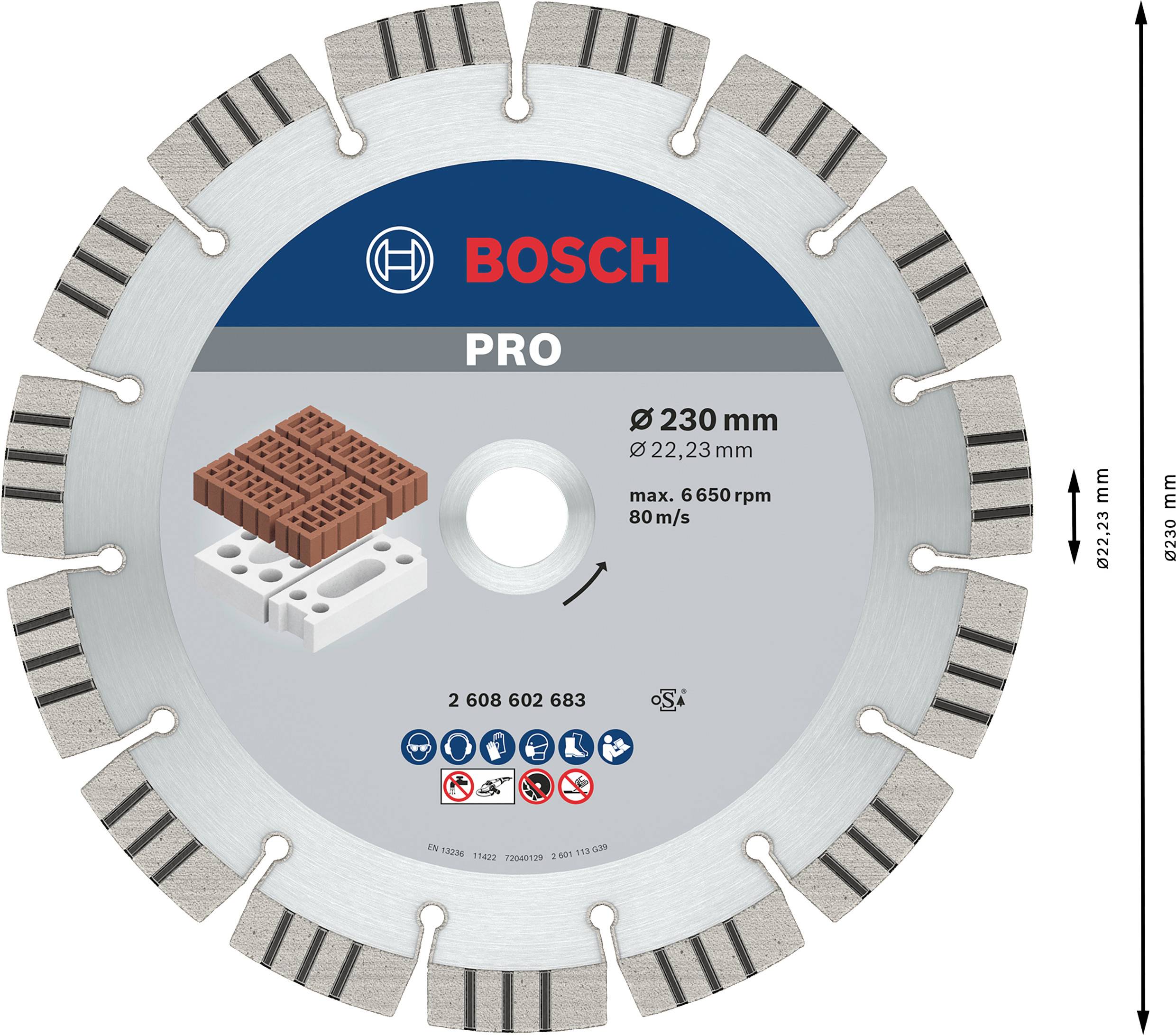 Bosch Accessories 2608602683 Diamanttrennscheibe Durchmesser 230mm 1St.