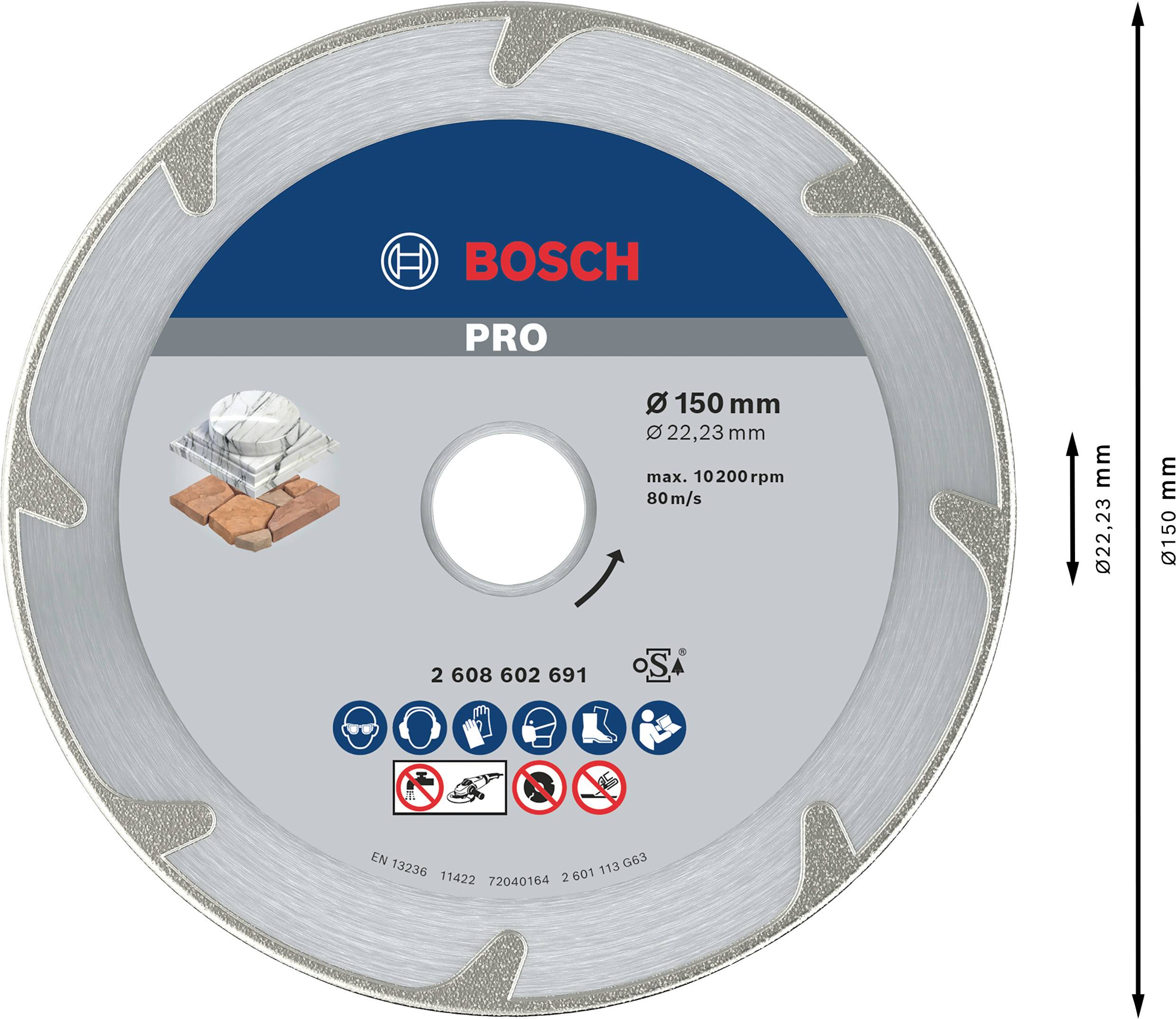Bosch Accessories 2608602691 Diamanttrennscheibe Durchmesser 150 mm 1 St.