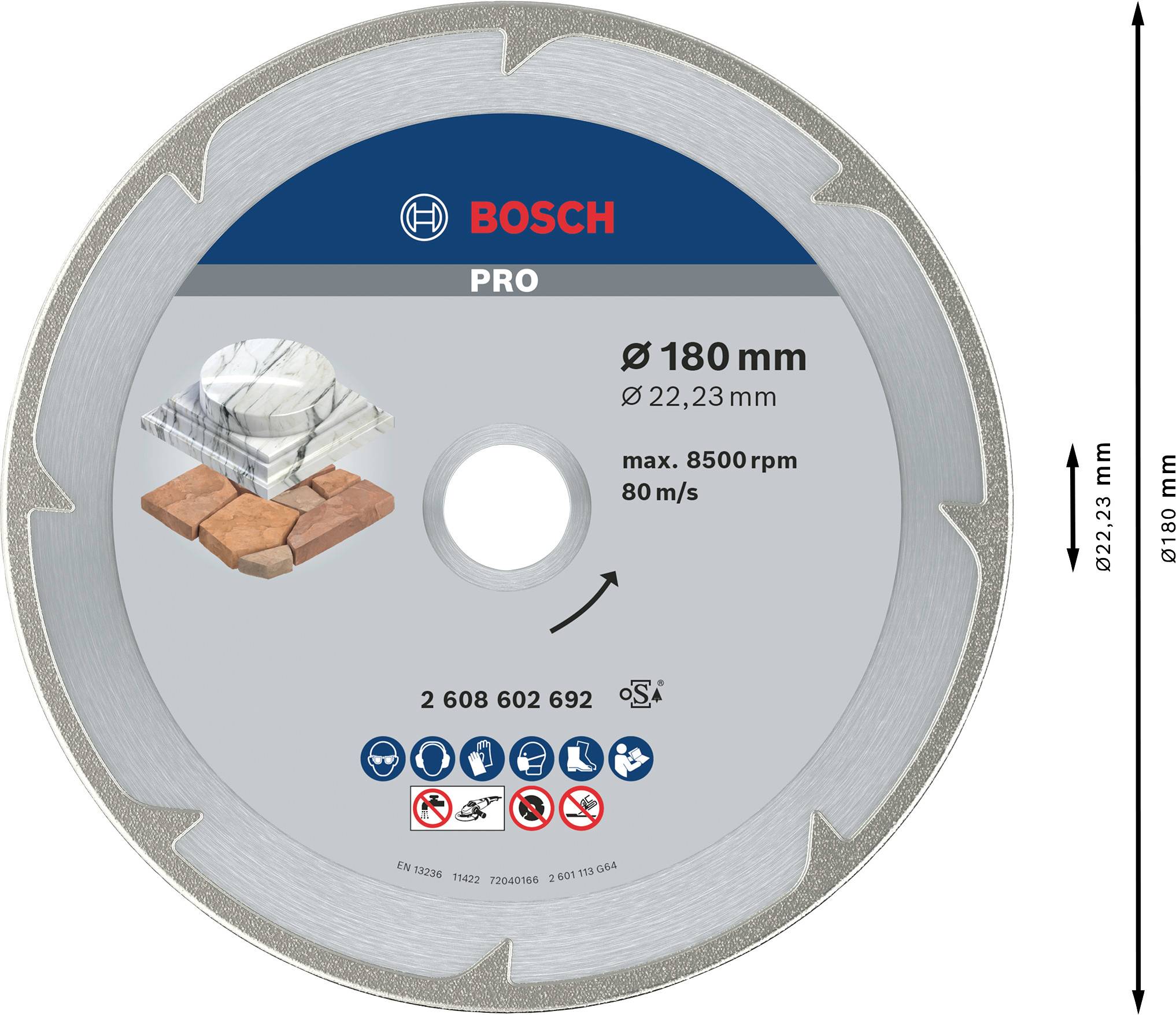 Bosch Accessories 2608602692 Diamanttrennscheibe Durchmesser 180mm 1St.