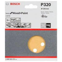 Bosch Accessories Best for Wood 2608605074 Exzenterschleifpapier mit Klett, gelocht Körnung (num) 320 (Ø) 125 mm 5 St. Bosch Accessories Best for Wood 2608605074 Exzenterschleifpapier mit Klett, gelocht Körnung (num) 320 (Ø) 125 mm 5 St.