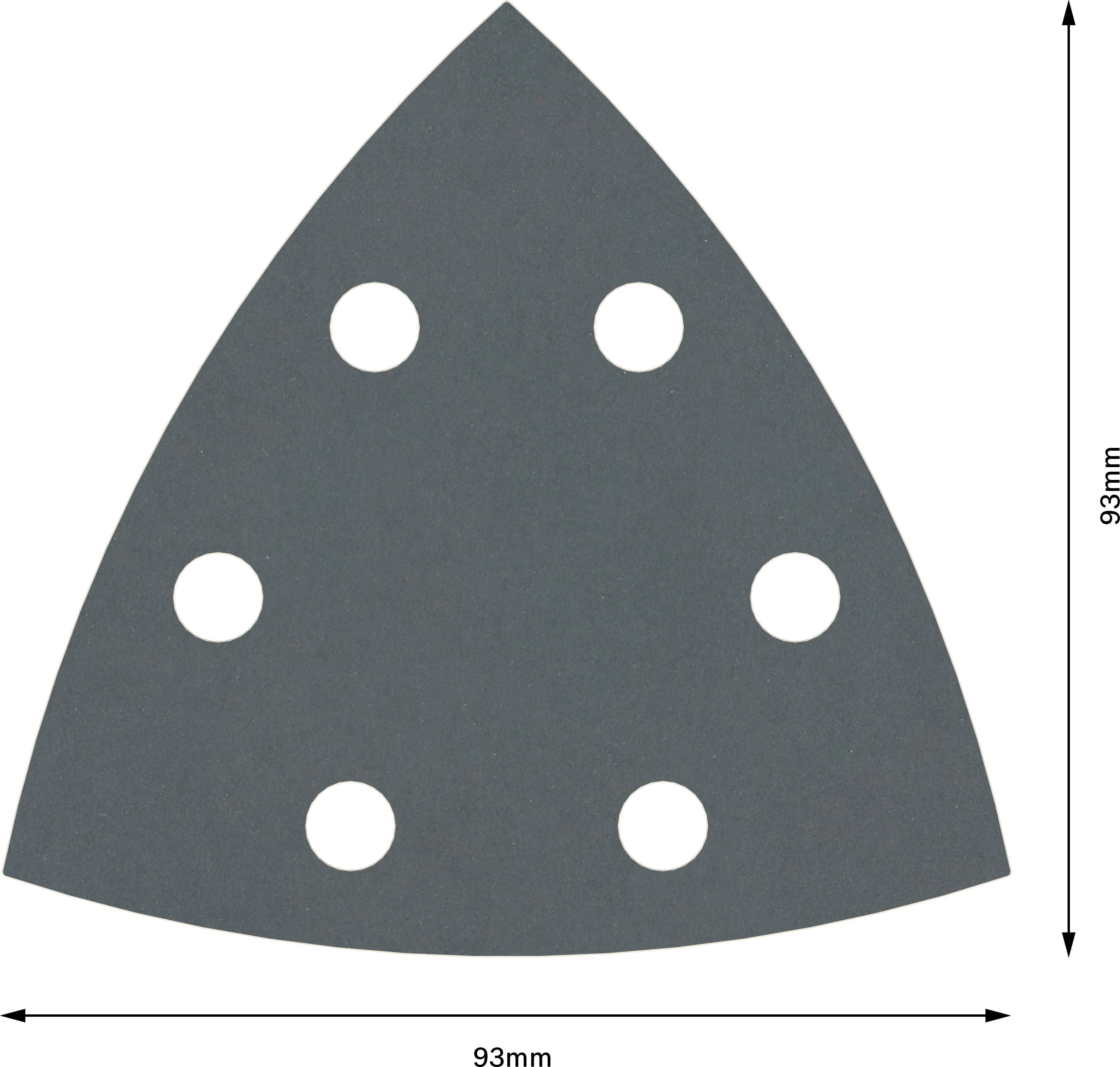 Bosch Accessories Best for Stone 2608605199 Deltaschleifpapier mit Klett, gelocht Körnung (num) 600 Eckmaß 93mm 5St.