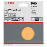 Bosch Accessories 2608605427 Schleifpapier für Schleifteller mit Klett, ungelocht Körnung (num) 60 (Ø) 115mm 10St. Bosch Accessories 2608605427 Schleifpapier für Schleifteller mit Klett, ungelocht Körnung (num) 60 (Ø) 115mm 10St.