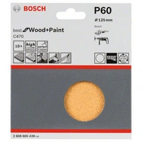 Bosch Accessories 2608605439 Schleifpapier für Schleifteller mit Klett, ungelocht Körnung num 60 (Ø) 125mm 10St. Bosch Accessories 2608605439 Schleifpapier für Schleifteller mit Klett, ungelocht Körnung num 60 (Ø) 125mm 10St.