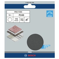 Bosch Accessories 2608605499 Schleifpapier für Schleifteller mit Klett, ungelocht Körnung (num) 240 (Ø) 115mm 10St. Bosch Accessories 2608605499 Schleifpapier für Schleifteller mit Klett, ungelocht Körnung (num) 240 (Ø) 115mm 10St.