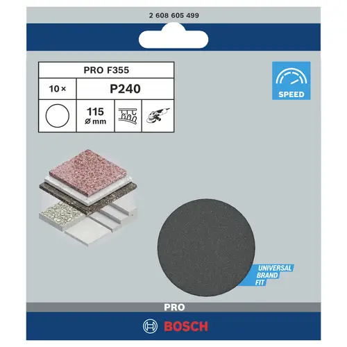 Bosch Accessories 2608605499 Schleifpapier für Schleifteller mit Klett, ungelocht Körnung (num) 240 (Ø) 115mm 10St. Bosch Accessories 2608605499 Schleifpapier für Schleifteller mit Klett, ungelocht Körnung (num) 240 (Ø) 115mm 10St.