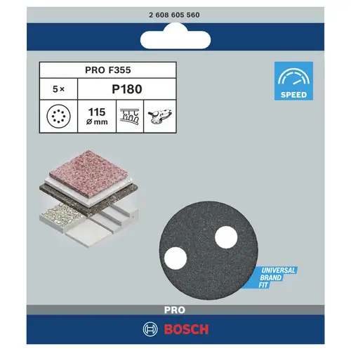 Bosch Accessories Best for Stone 2608605560 Exzenterschleifpapier mit Klett, gelocht Körnung (num) 180 (Ø) 115mm 5St. Bosch Accessories Best for Stone 2608605560 Exzenterschleifpapier mit Klett, gelocht Körnung (num) 180 (Ø) 115mm 5St.