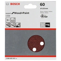 Bosch Accessories Expert for Wood 2608605641 Exzenterschleifpapier mit Klett, gelocht Körnung (num) 60 (Ø) 125mm 5St. Bosch Accessories Expert for Wood 2608605641 Exzenterschleifpapier mit Klett, gelocht Körnung (num) 60 (Ø) 125mm 5St.