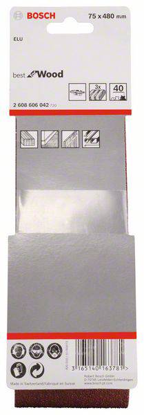 Bosch Accessories 2608606042 Schleifband Körnung (num) 40 (L x B) 480mm x 75mm 3St.