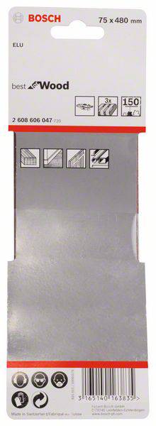 Bosch Sägeblattverpackung für Holz; Maße: 75 x 480 mm; geeignet für 3 Anwendungen; enthält 150 Klingen.
