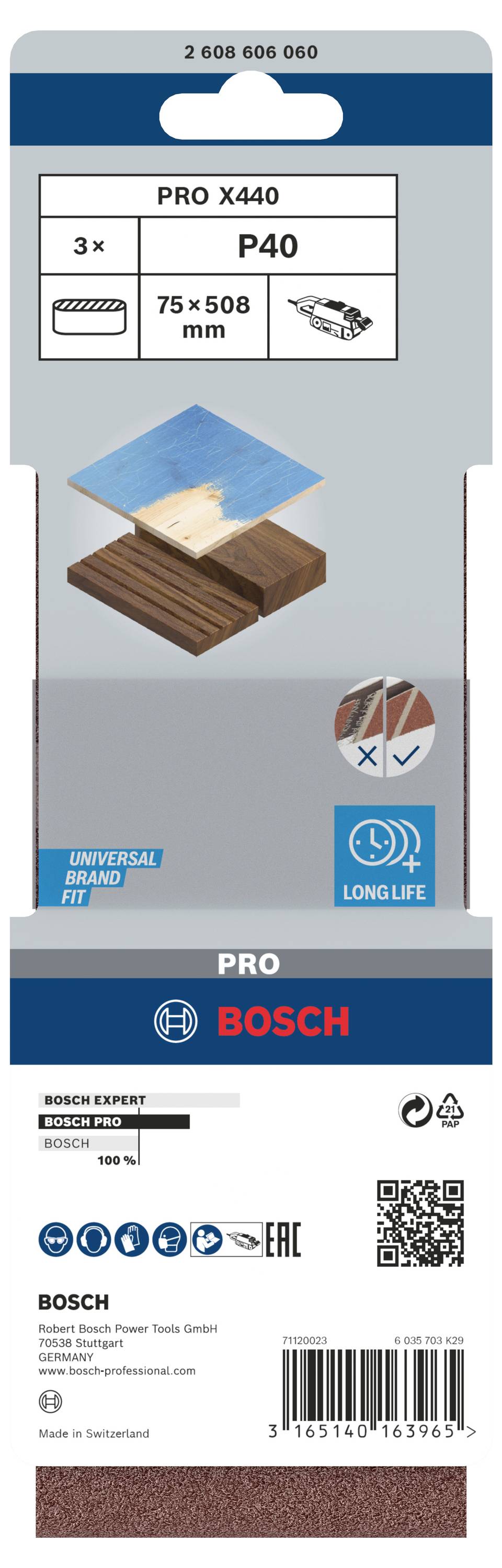Bosch Accessories 2608606060 Schleifband Körnung (num) 40 (L x B) 508mm x 75mm 3St.