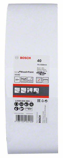 Bosch Accessories 2608606080 Schleifband Körnung (num) 40 (L x B) 533mm x 75mm 10St.