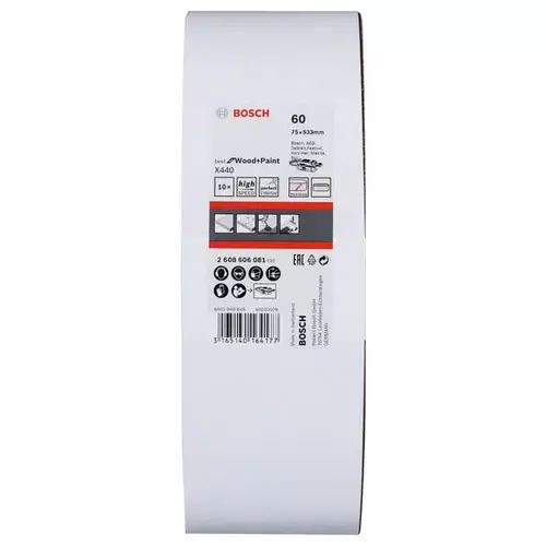 Bosch Accessories 2608606081 Schleifband Körnung (num) 60 (L x B) 533mm x 75mm 10St. Bosch Accessories 2608606081 Schleifband Körnung (num) 60 (L x B) 533mm x 75mm 10St.