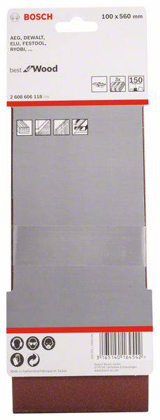 Bosch Accessories 2608606118 Schleifband Körnung (num) 150 (L x B) 560mm x 100mm 3St.