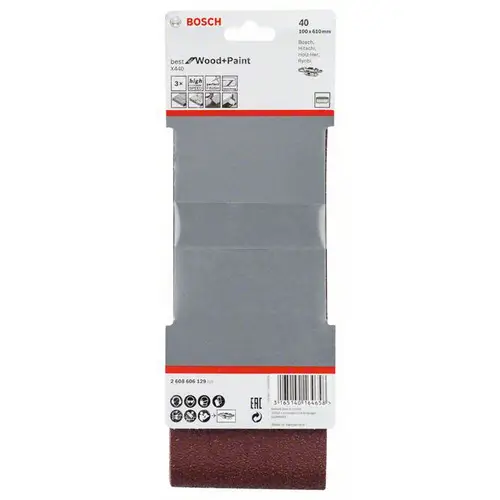 Bosch Accessories 2608606129 Schleifband Körnung (num) 40 (L x B) 610mm x 100mm 3St. Bosch Accessories 2608606129 Schleifband Körnung (num) 40 (L x B) 610mm x 100mm 3St.