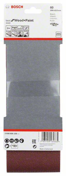 Schleifpapier von Bosch, speziell für Holz und Farbe, Körnung 60, Maße 93 x 230 mm, geeignet für Schwingschleifer.