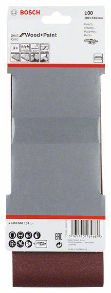 Bosch Accessories 2608606132 Schleifband Körnung (num) 100 (L x B) 610mm x 100mm 3St.
