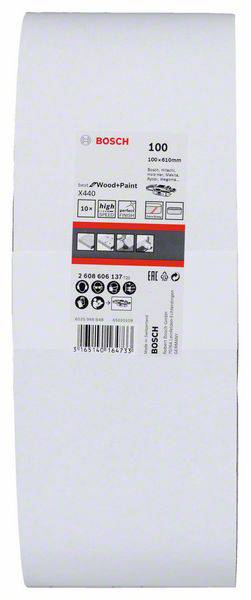 Bosch Accessories 2608606137 Schleifband Körnung (num) 100 (L x B) 610mm x 100mm 10St.