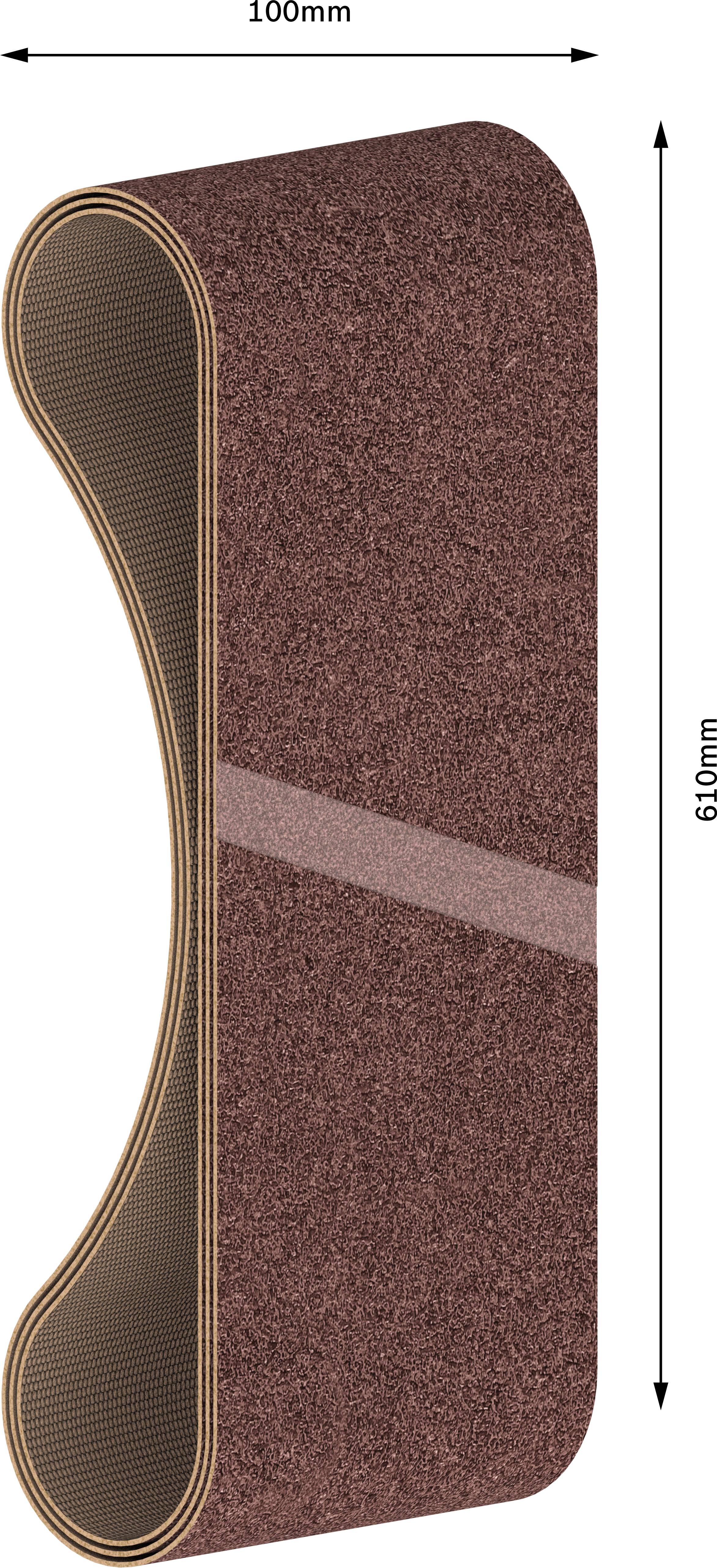 Bosch Accessories 2608606139 Schleifband-Set Körnung (num) 60, 80, 100 (L x B) 610mm x 100mm 1 Set