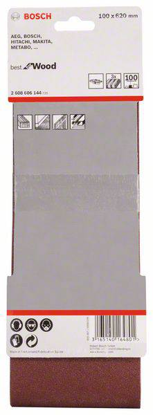 Bosch Accessories 2608606144 Schleifband Körnung (num) 100 (L x B) 620mm x 100mm 3St.