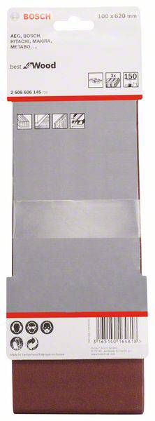 Bosch Accessories 2608606145 Schleifband Körnung (num) 150 (L x B) 620mm x 100mm 3St.