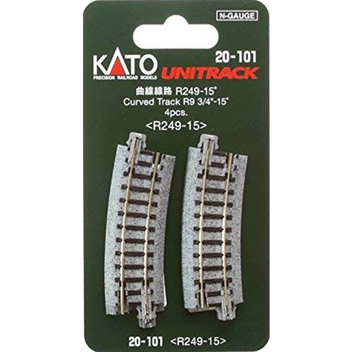 KATO 7078110 N Unitrack Gebogenes Gleis 15° 249mm 4St. KATO 7078110 N Unitrack Gebogenes Gleis 15° 249mm 4St.