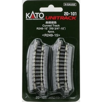 KATO 7078110 N Unitrack Gebogenes Gleis 15° 249mm 4St. KATO 7078110 N Unitrack Gebogenes Gleis 15° 249mm 4St.