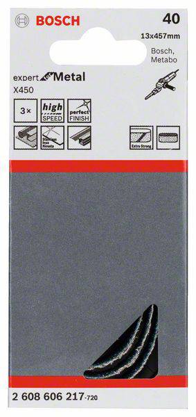 Bosch Accessories 2608606217 Schleifband Körnung 40 (L x B) 455mm x 13mm 3St.