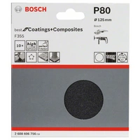 Bosch Accessories 2608606756 Schleifpapier für Schleifteller ungelocht Körnung (num) 80 (Ø) 125mm 10St. Bosch Accessories 2608606756 Schleifpapier für Schleifteller ungelocht Körnung (num) 80 (Ø) 125mm 10St.