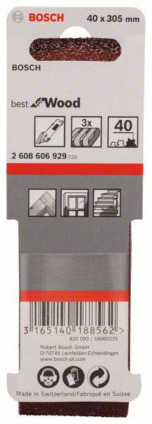 Bosch Accessories 2608606929 Schleifband Körnung (num) 40 (L x B) 305mm x 40mm 3St.