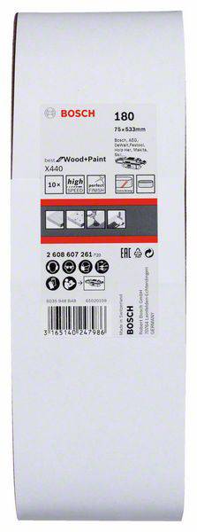 Bosch Accessories 2608607261 Schleifband Körnung (num) 180 (L x B) 533mm x 75mm 10St.