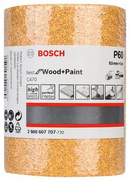 Bosch Accessories 2608607707 Schleifpapierrolle Körnung num 60 (L x B) 5m x 93mm 5m