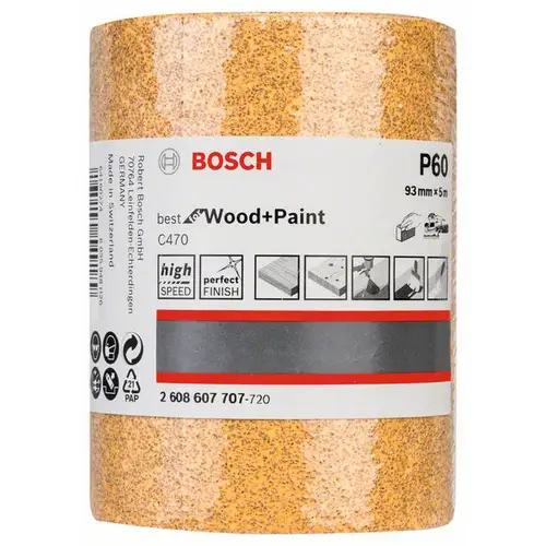 Bosch Accessories 2608607707 Schleifpapierrolle Körnung num 60 (L x B) 5m x 93mm 5m Bosch Accessories 2608607707 Schleifpapierrolle Körnung num 60 (L x B) 5m x 93mm 5m