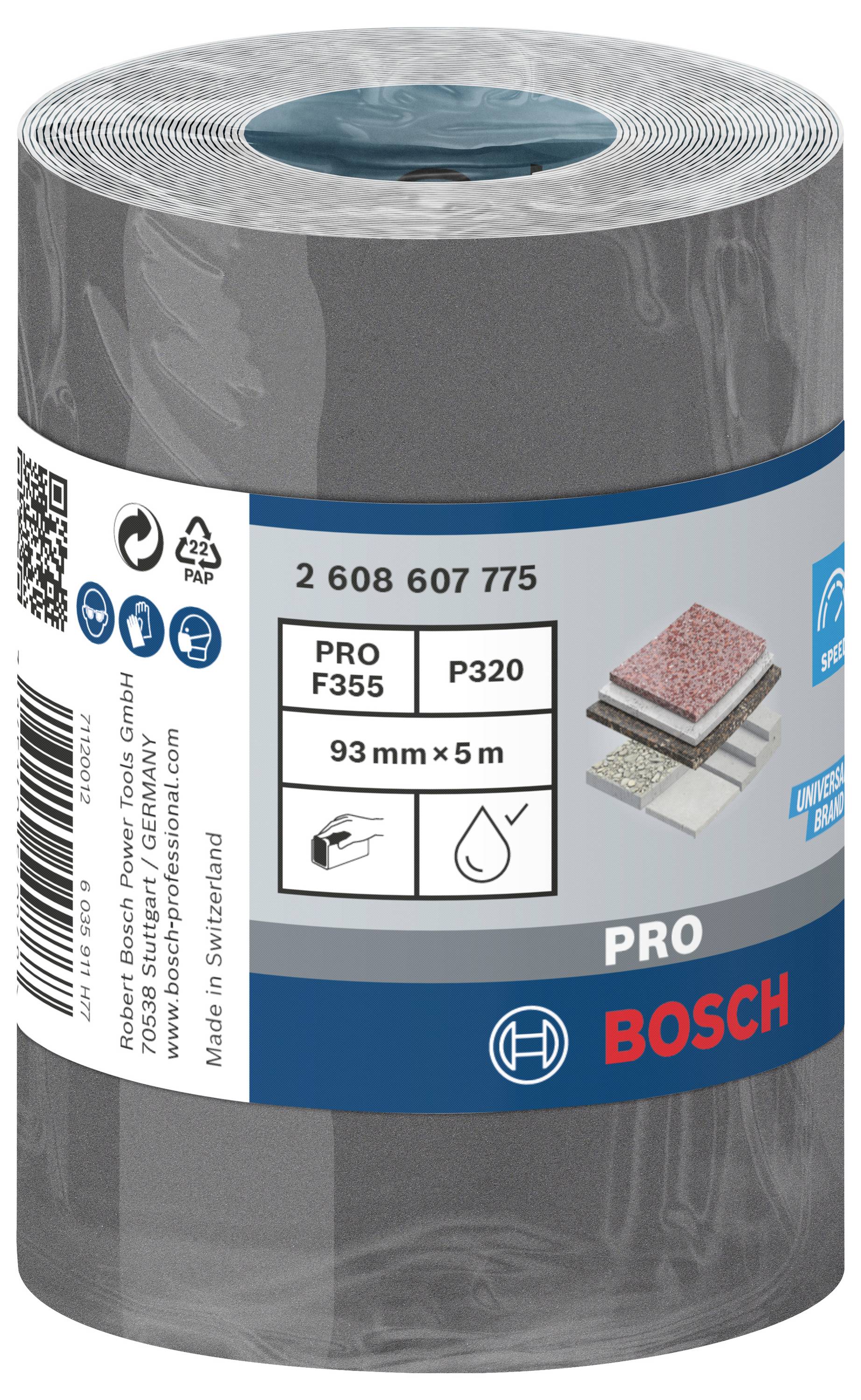 Bosch Accessories 2608607775 Schleifpapierrolle Körnung (num) 320 (L x B) 5m x 93mm 5m