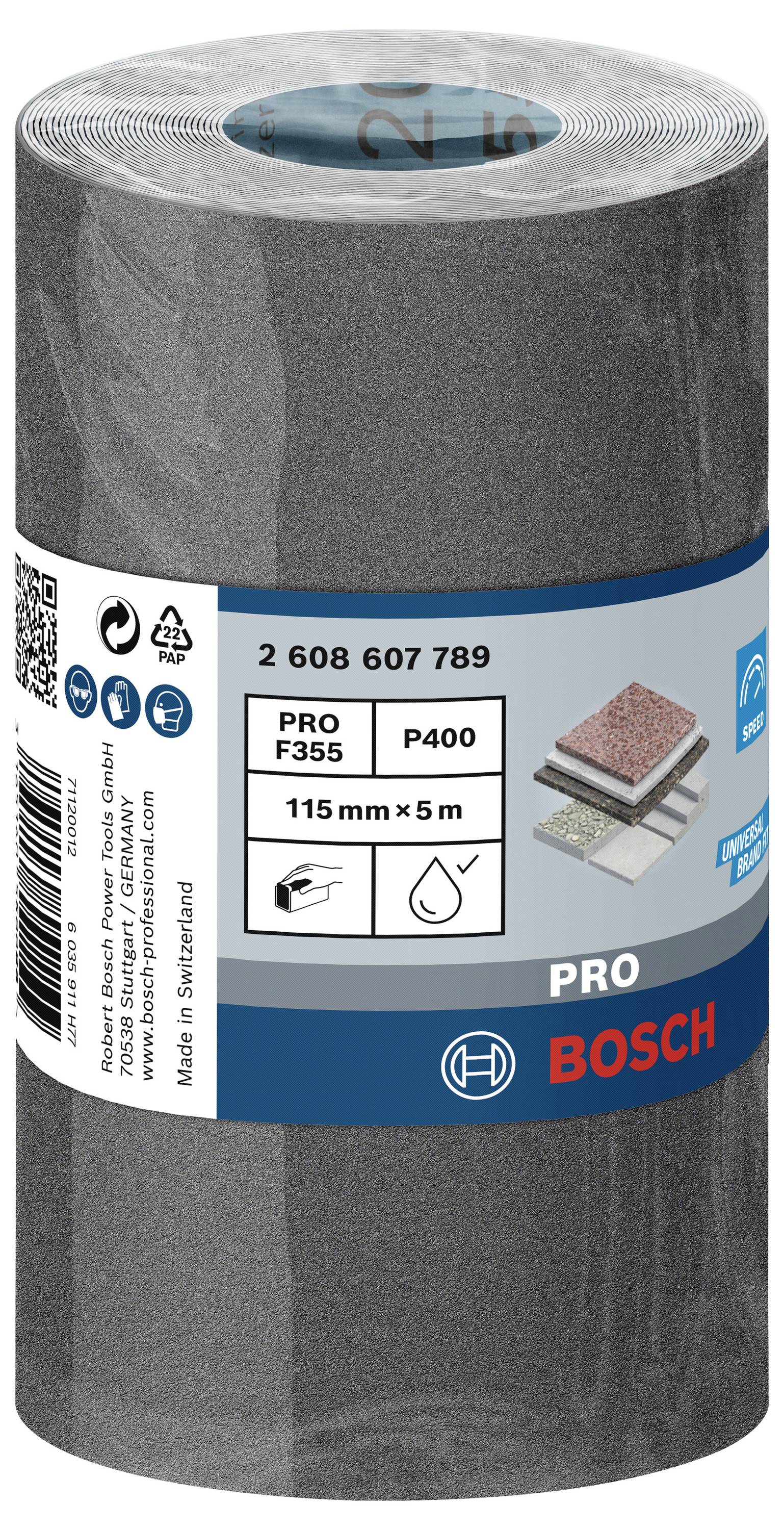 Bosch Accessories 2608607789 Schleifpapierrolle Körnung (num) 400 (L x B) 5m x 115mm 5m