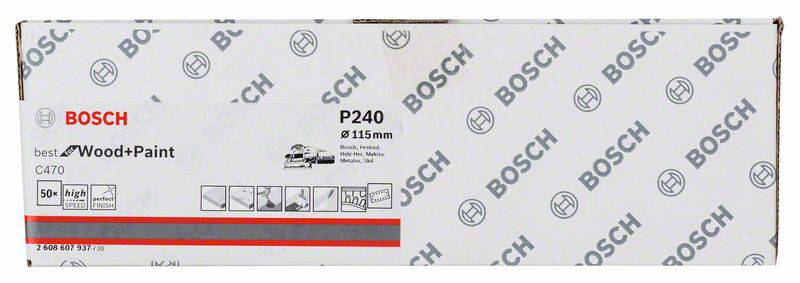 Bosch Accessories 2608607937 Schwingschleifpapier mit Klett, gelocht Körnung num 240 (L x B) 230mm x 115mm 50St.