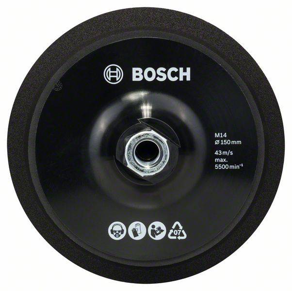 Bosch Accessories 2608612027 Stützteller M 14, Durchmesser 150 mm, mit Klettverschlusssystem Durchmesser 150mm