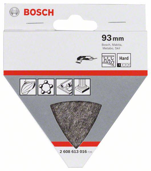 Bosch Accessories 2608613016 Polierfilz für Dreieckschleifer und Multi-Cutter, hart, Klett, 93 mm 93 mm 1 St.