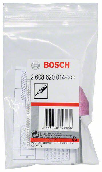 Eine verschlossene Plastikverpackung mit einem Bosch-Etikett zeigt die Teilenummer 2 608 620 014-000 und einen Bohrer als Abbildung.