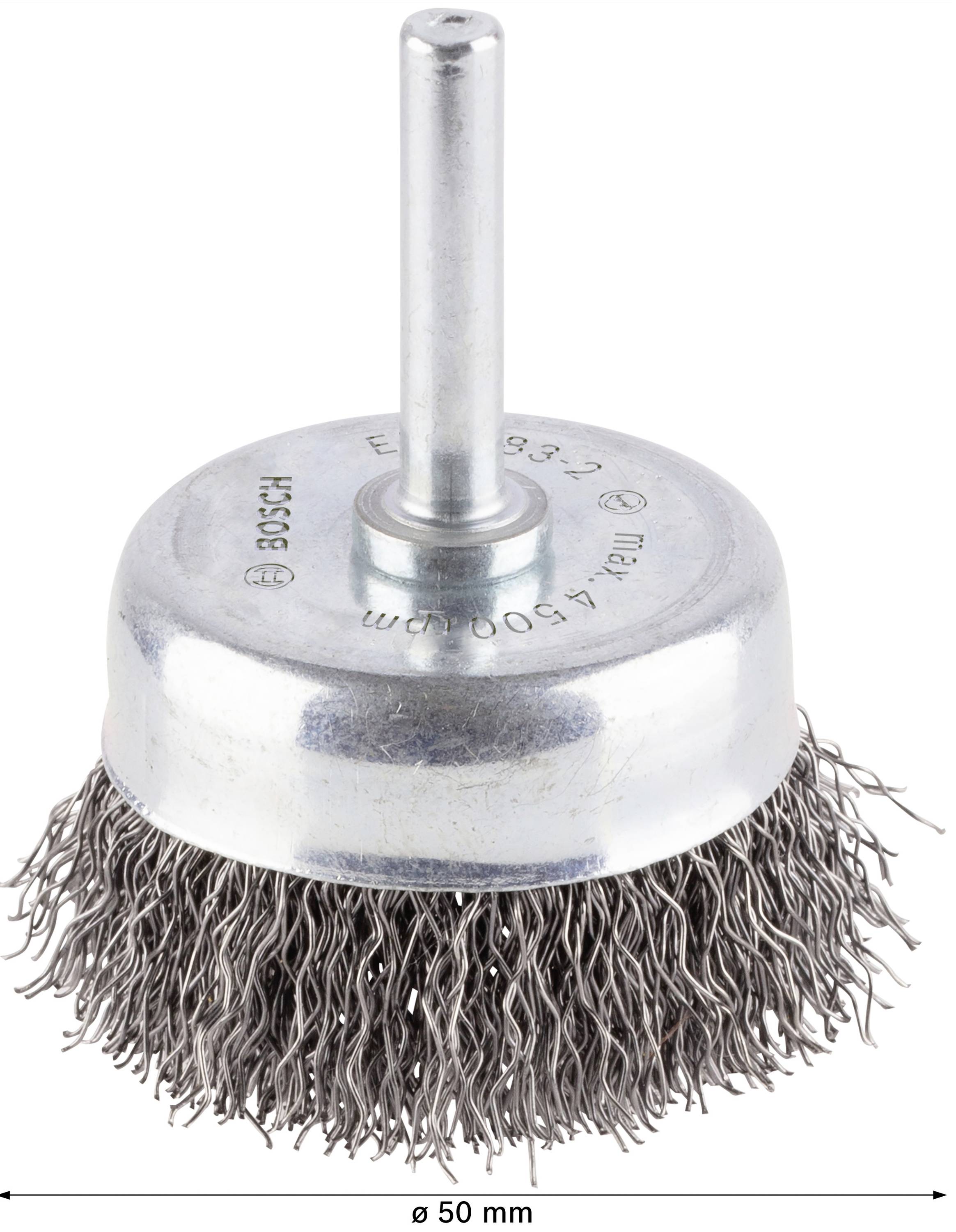 Bosch Accessories Topfbürste, Stahl, gewellter Draht, 50 mm, 0,3 mm, 4500 U/ min Schaft-Ø 6 mm 2608622006 1 St.