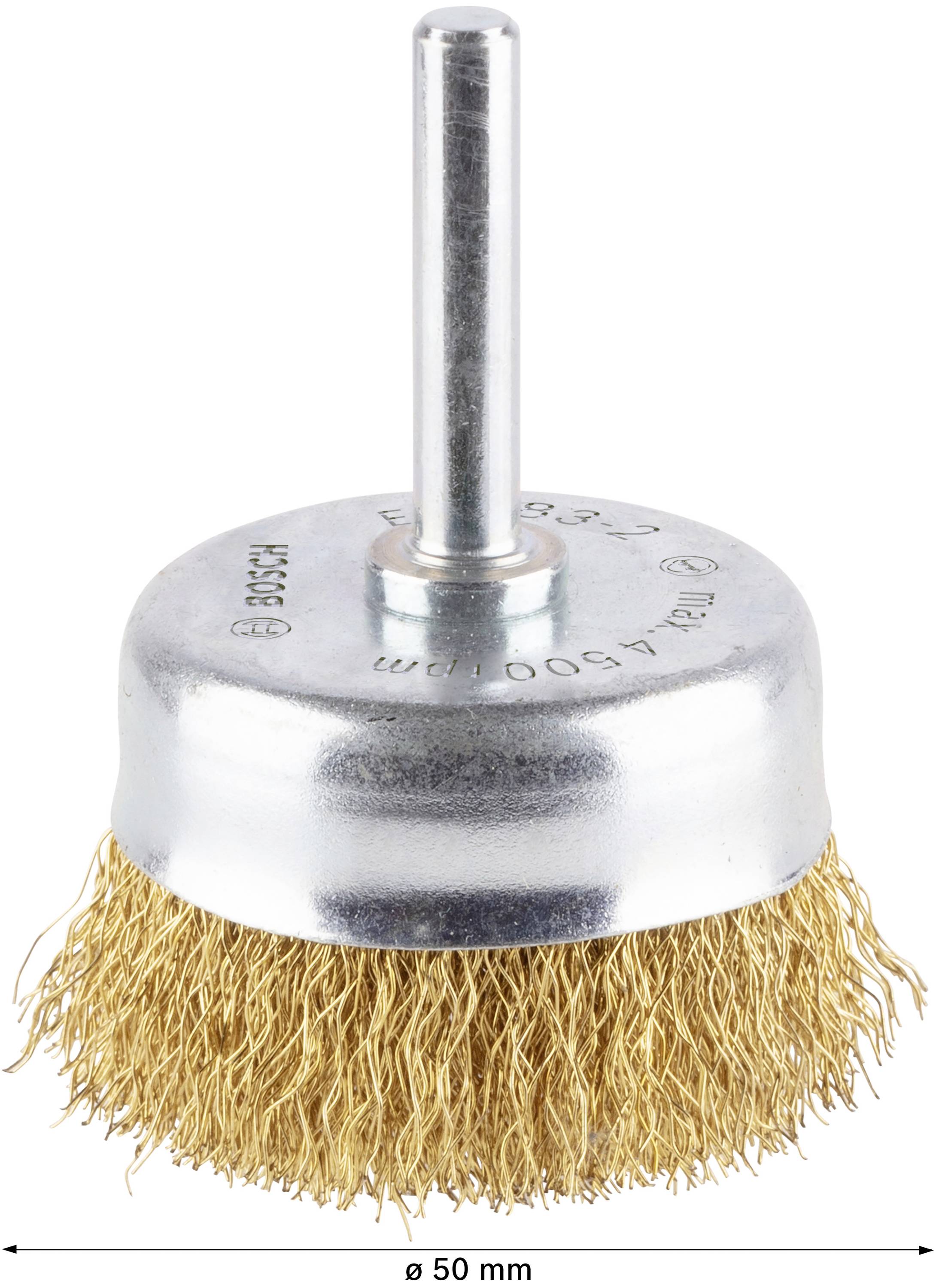 Bosch Accessories Topfbürste, vermessingt, gewellter Stahldraht, 50 mm, 0,2 mm, 4500 U/ min Schaft-Ø 6mm 2608622008 1St.