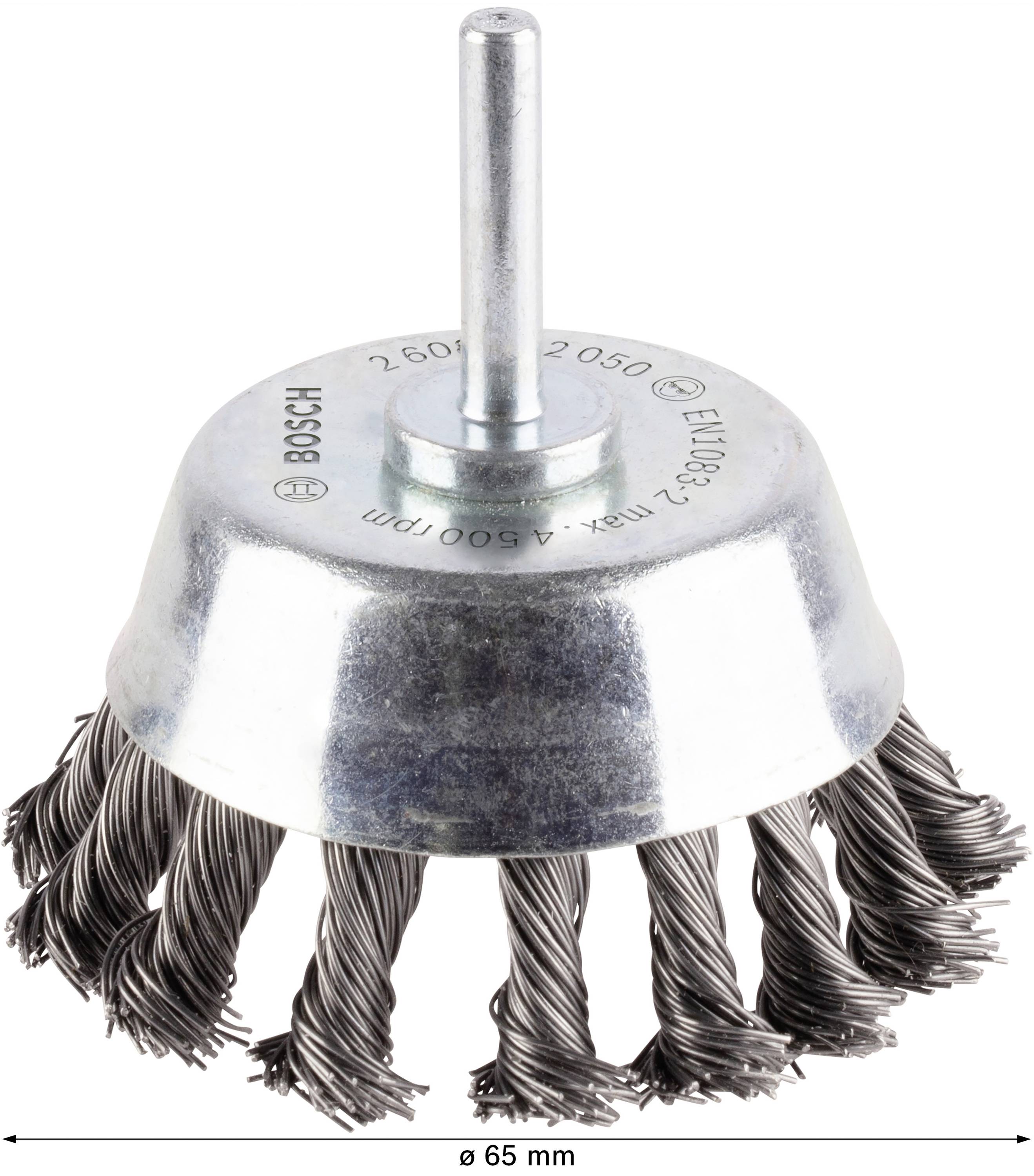Bosch Accessories Topfbürste, Stahl, gezopfter Draht, 65 mm, 0,5 mm, 4500 U/ min Schaft-Ø 6mm 2608622050 1St.