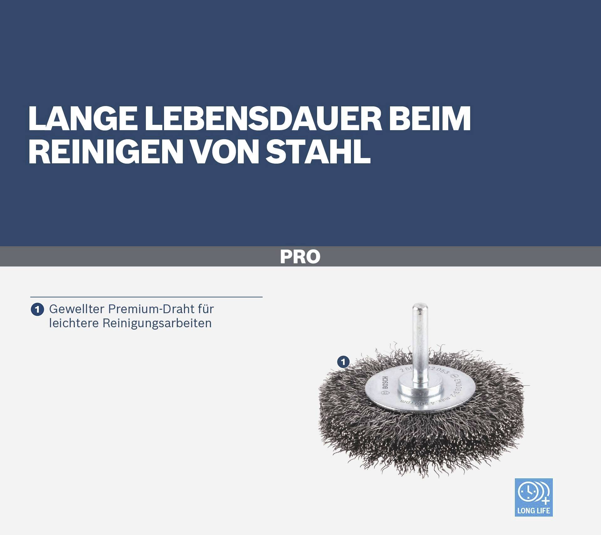 Bosch Accessories Scheibenbürste, gewellt, 75 mm, 0,3 mm, 16 mm, 4500 U/min Schaft-Ø 6 mm 2608622053 1 St.