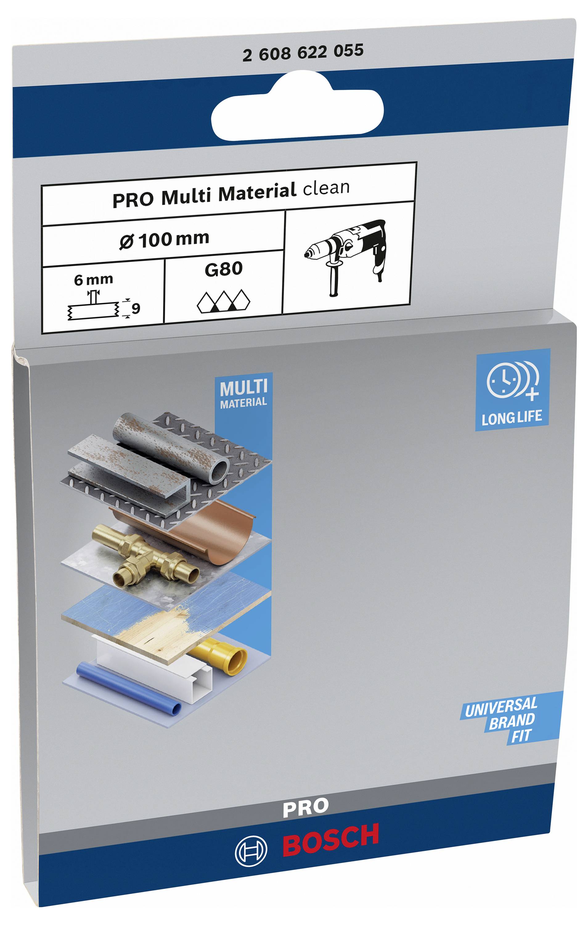 Bosch Accessories Scheibenbürste, Nylonborsten, 100 mm, 1 mm, 8 mm, 4500 U/ min Schaft-Ø 6 mm 2608622055 1 St.