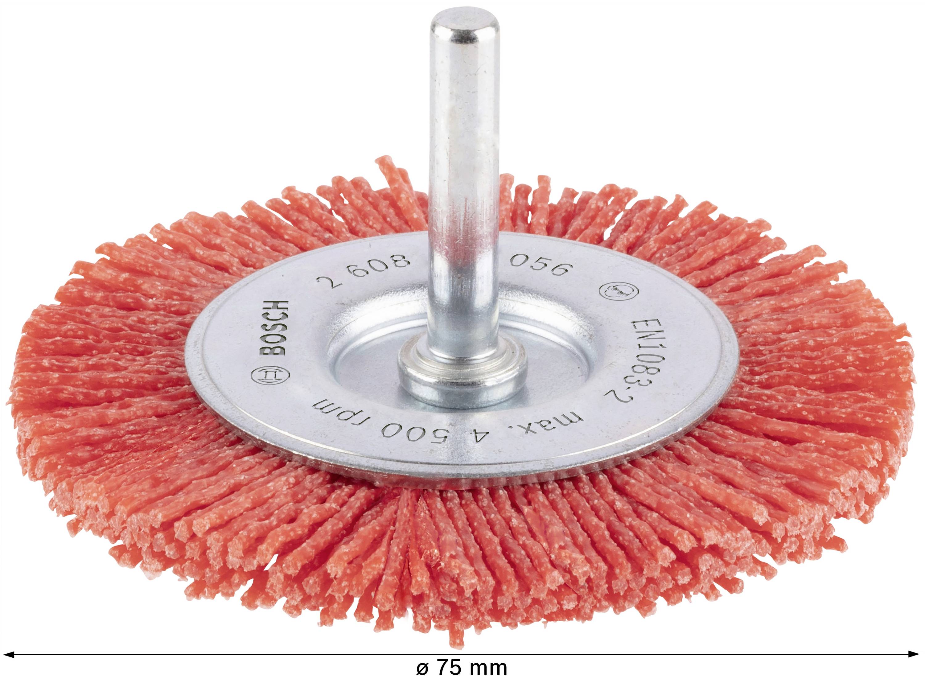 Bosch Accessories Scheibenbürste, Nylonborsten, 75 mm, 1 mm, 8 mm, 4500 U/ min Schaft-Ø 6mm 2608622056 1St.