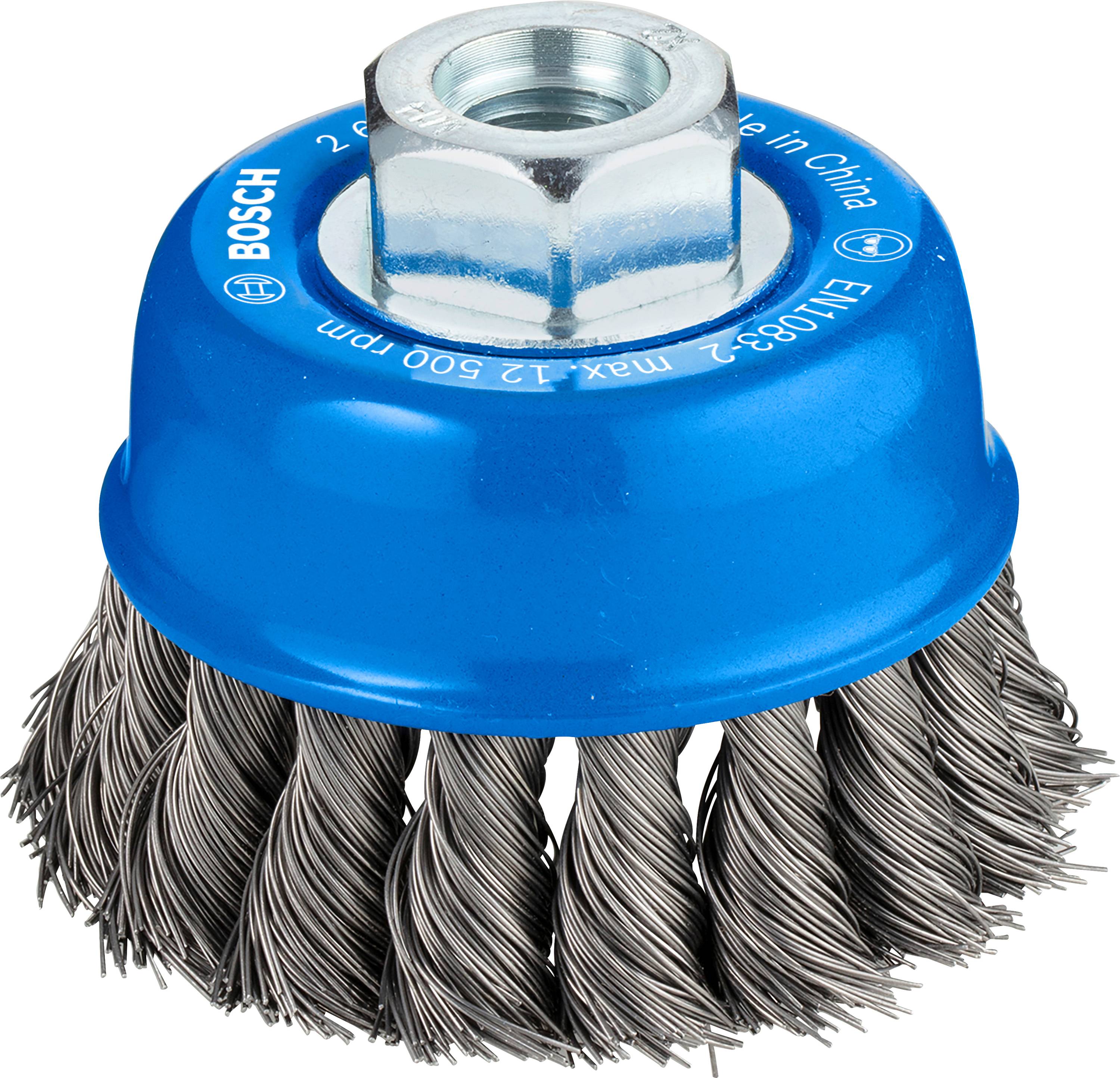 Bosch Accessories Topfbürste, Stahl, gezopfter Draht, 65 mm, 0,35 mm, 12500 U/min, M 14 2608622099