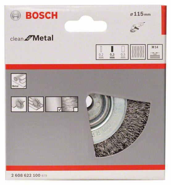 Bosch Accessories Scheibenbürste, gewellt, 115 mm, 0,3 mm, 11000 U/min, M14 2608622100 1 St.