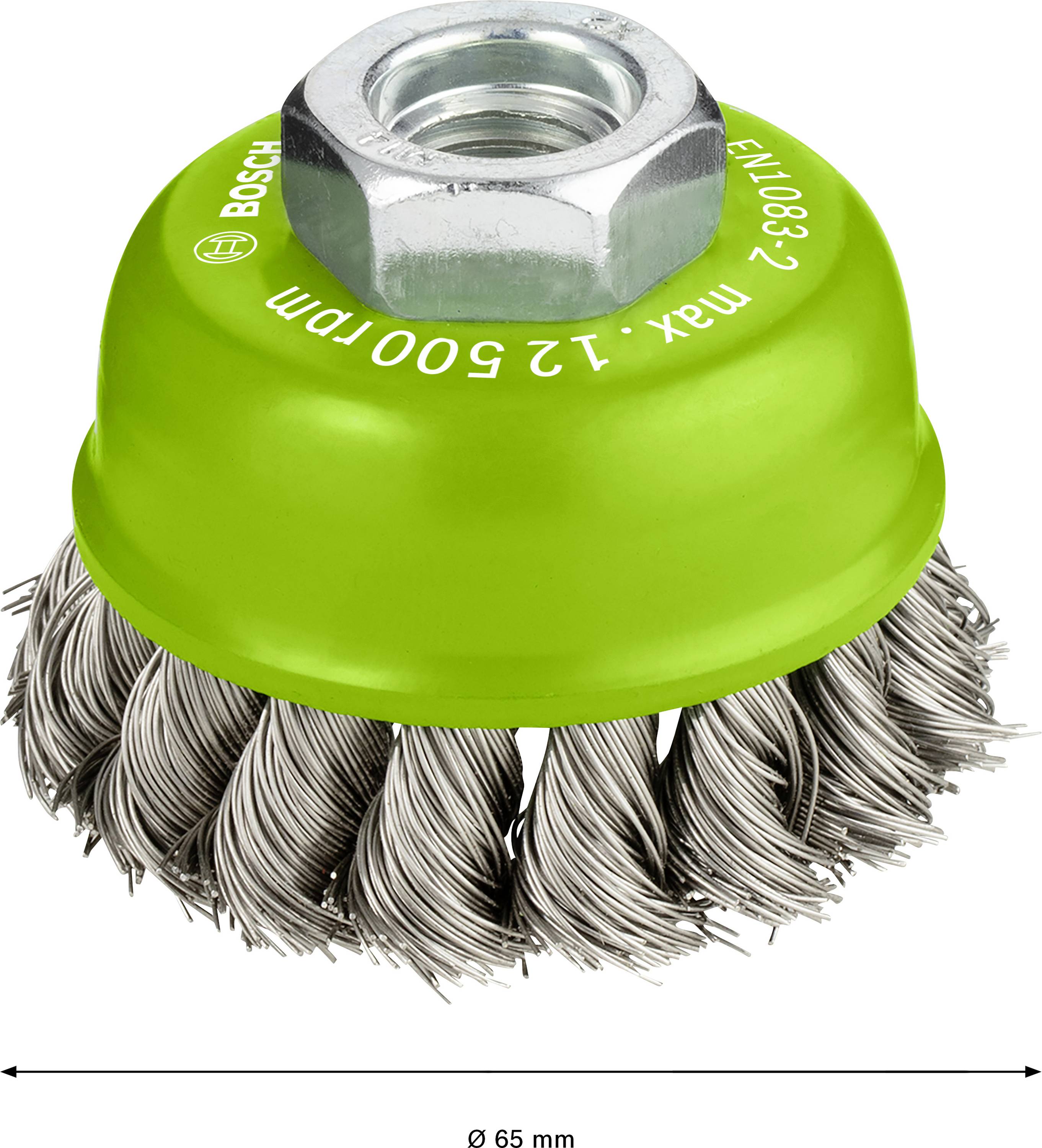 Bosch Accessories Topfbürste, Edelstahl, gezopfter Draht, 65 mm, 0,35 mm, 12500 U/min, M14 2608622104 1 St.